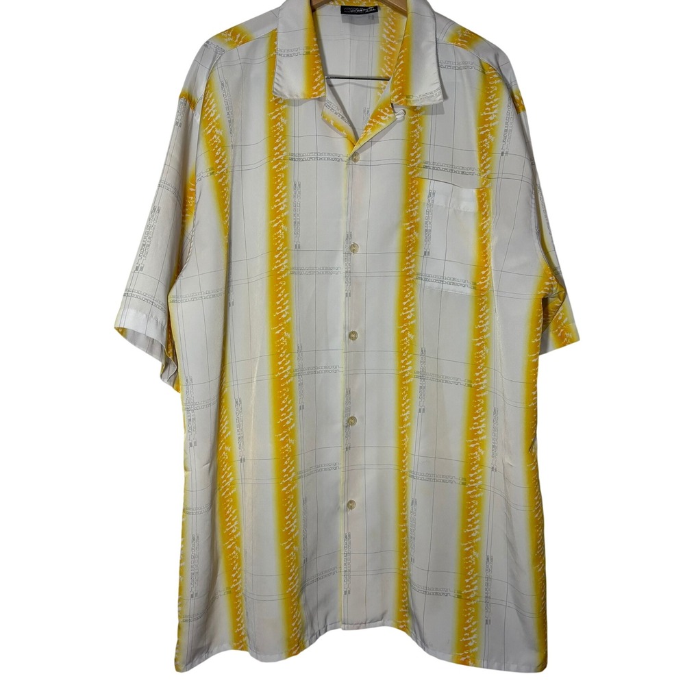 Vintage Southpole Button Down Shirt Mens XXL Yellow White Striped Y2K Streetwear
